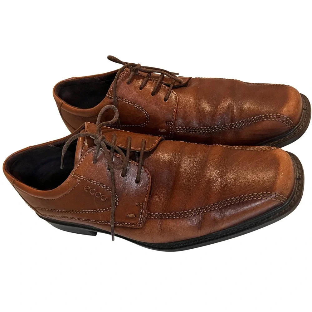 ECCO Mens Brown Leather Lace Up Dress Shoes‎ Size 44